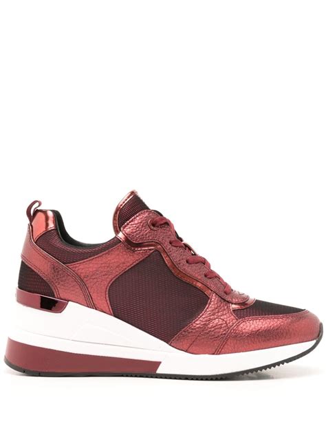 michael kors crista|Michael Michael Kors Crista Wedge Leather Sneakers .